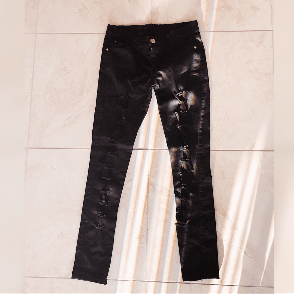 Black ripped jeans